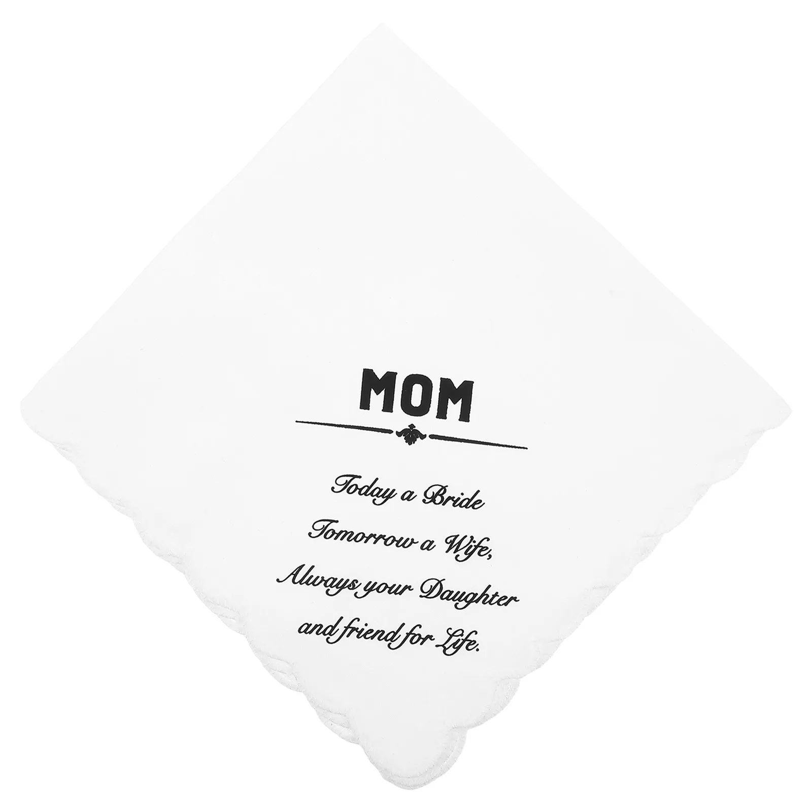 Embroidered Wedding Handkerchief Mom Gift Lace Bridal Keepsake Sentimental Wedding Day Handkerchief for Mother from Daughter