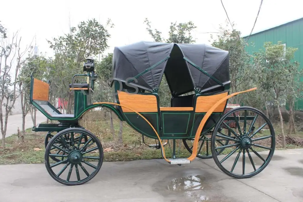 4 wheels Barouche horse drawn carriage with electric power sightseeing touring carriage