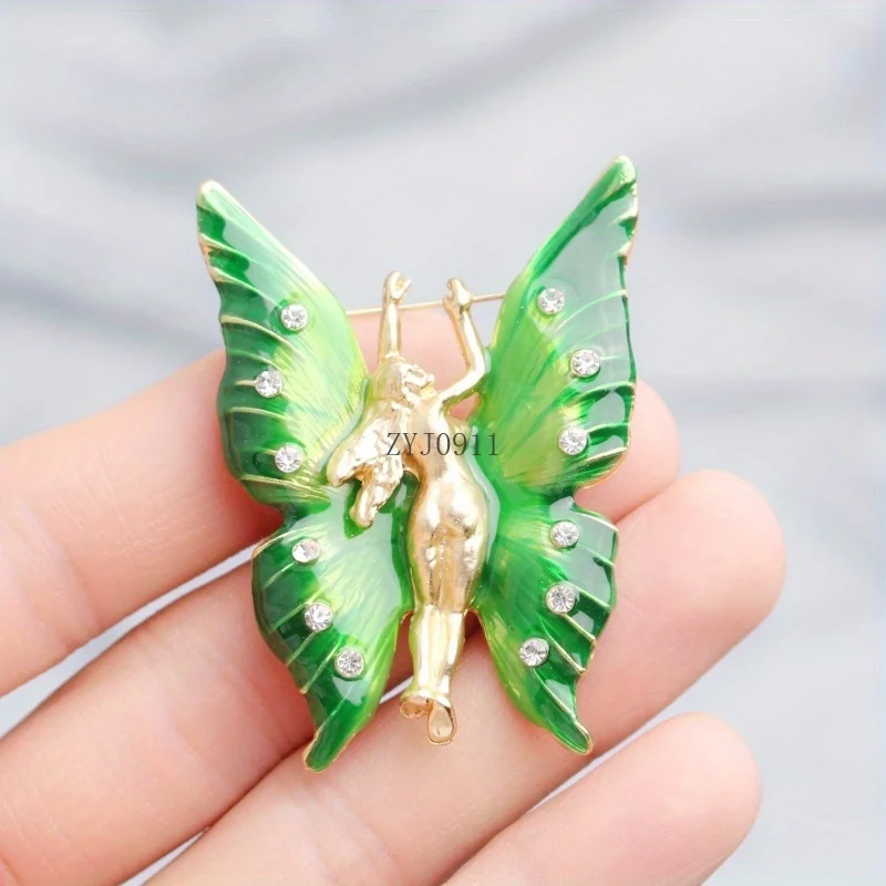 *Vintage grüne Schmetterlings-Brosche für Damen, luxuriöse Anstecknadel, exquisite Palast-Stil-Abzeichen-Corsage