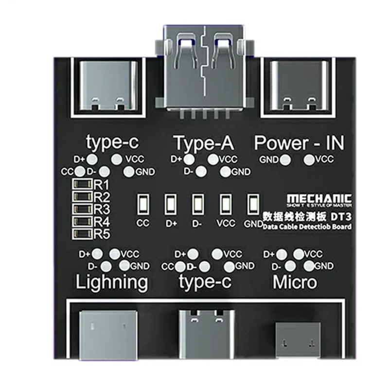 DT3 Data Cable Detection Board USB Cable Tester For IOS Android Type-C Short Circuit On-Off Switching Test Board Repair