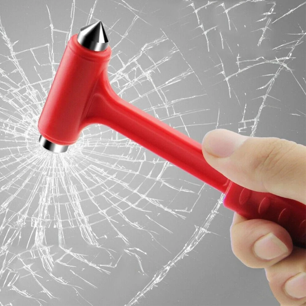 1/2/3/4PCS 2-in-1 Safety Hammer Long Handle Solid Emergency Safety Escape Glass Window Breaking Tools Rescue Tool Life Hammer