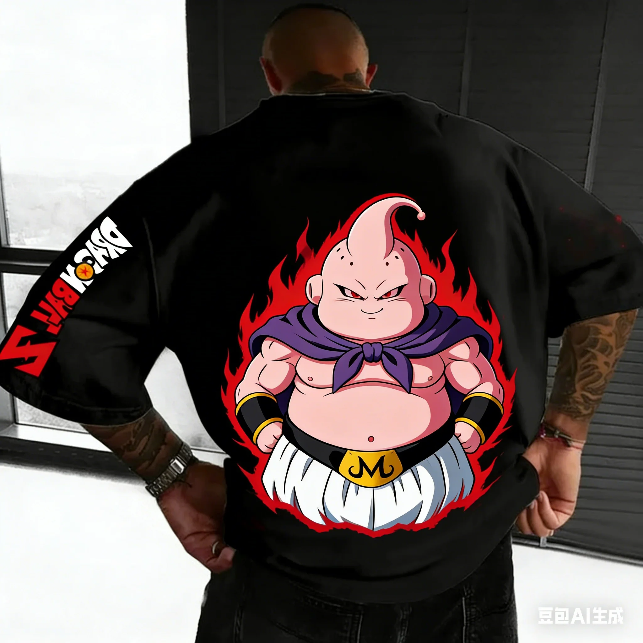 

Minimalist Line Dragon Ball Goku Drop-shoulder T-shirt, Suitable for Daily Commuting, Versatile, Loose Fit, Unisex Short-sleeve