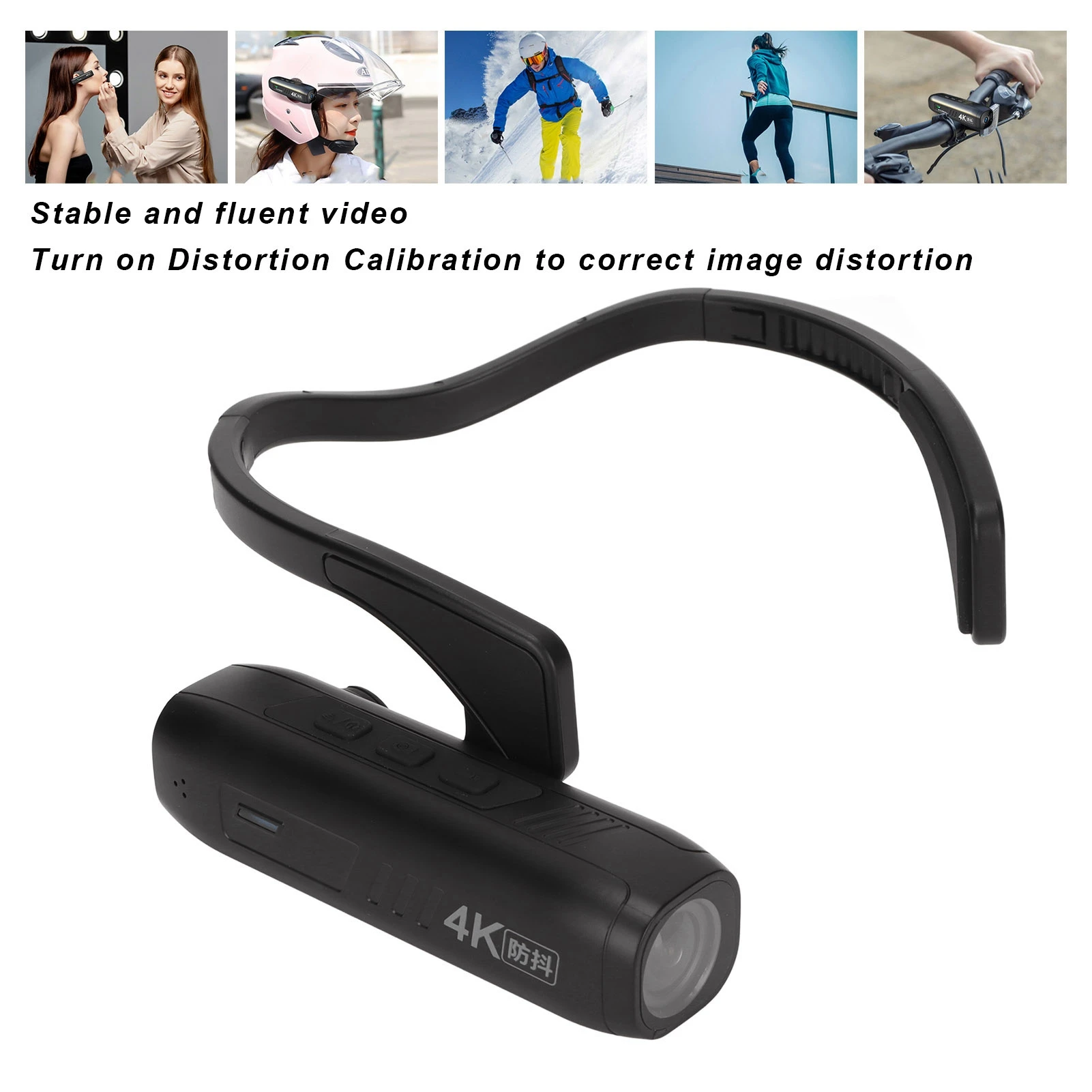 

Wearable Vlog Camera Hands IPX5 Waterproof Fast Charging Head Mounted Video Camera 130° Adjustable Wide Angle for Outdoor