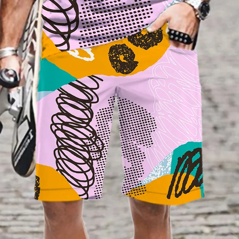 Pantalones cortos de playa con estampado de grafiti 3D para hombre, bañadores modernos, ropa de calle, Harajuku, novedad de verano