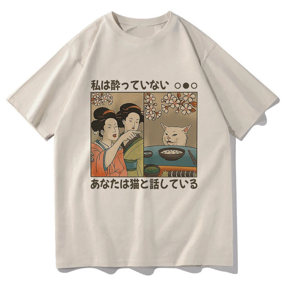 النمط الياباني الكرتون القط التي شيرت 2025 الرجال/النساء الملابس Harajuku Kawaii ملابس الصيف بلايز للجنسين القطن تنفس القمم #3