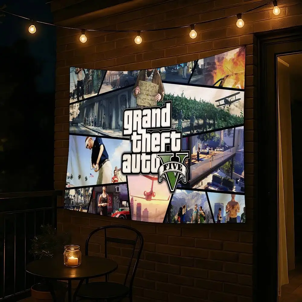GTA 5 أعلام ديكور المنزل المفروشات لافتات خلفية زينة الأطفال لافتات عطلة زينة الخلفيات