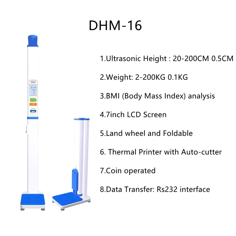 Factory-Direct Electronic Coin-Operated Scale – Height Weight BMI Analysis with Printer