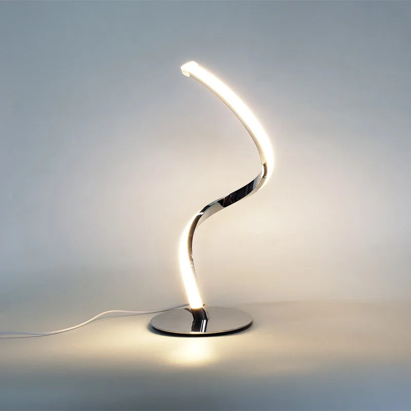 

2022 LED spiral desk lamp Bend desk bedside lamp Warm light Color White Touch dimmer desk lamp Living room reading home decor