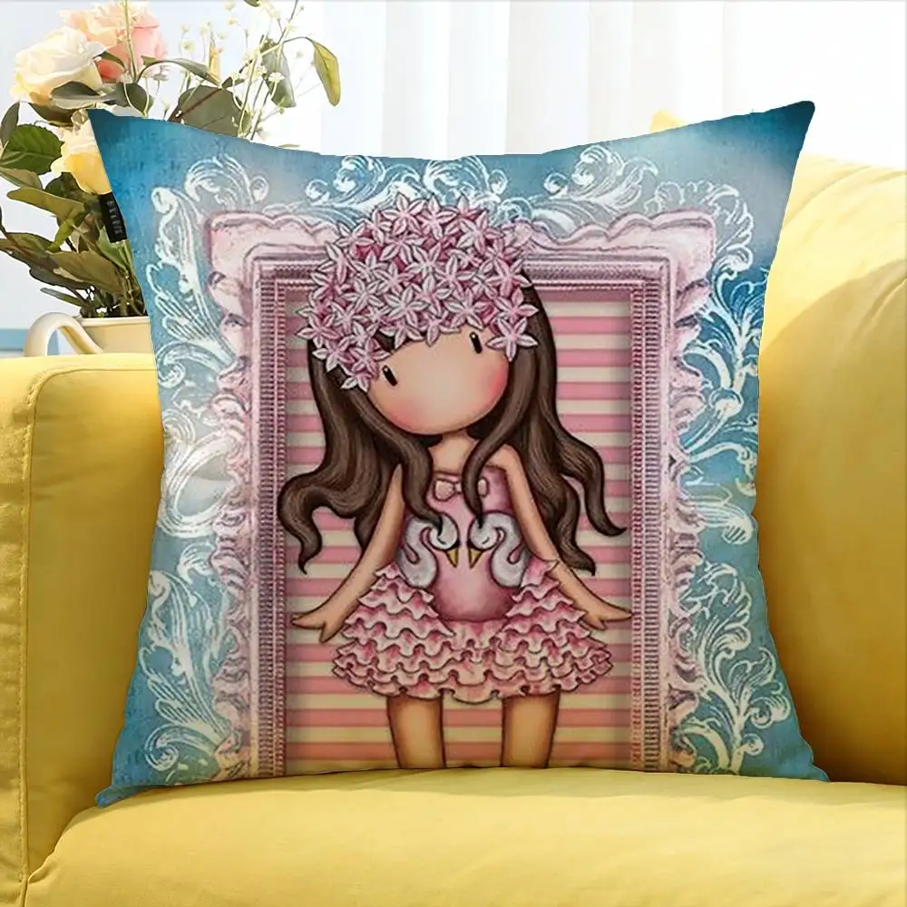 Cartoons S-Santoro Gorjuss   Various Sizes Square Pillow Case For Car Home Bedchamber Decor