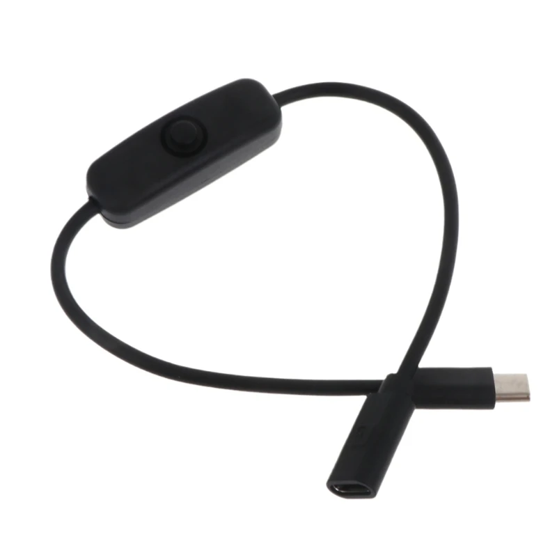 Power Switch Cable for  4B Power Supply, USB Type C Male to Type C Female Extension Cable with ON/Off Button