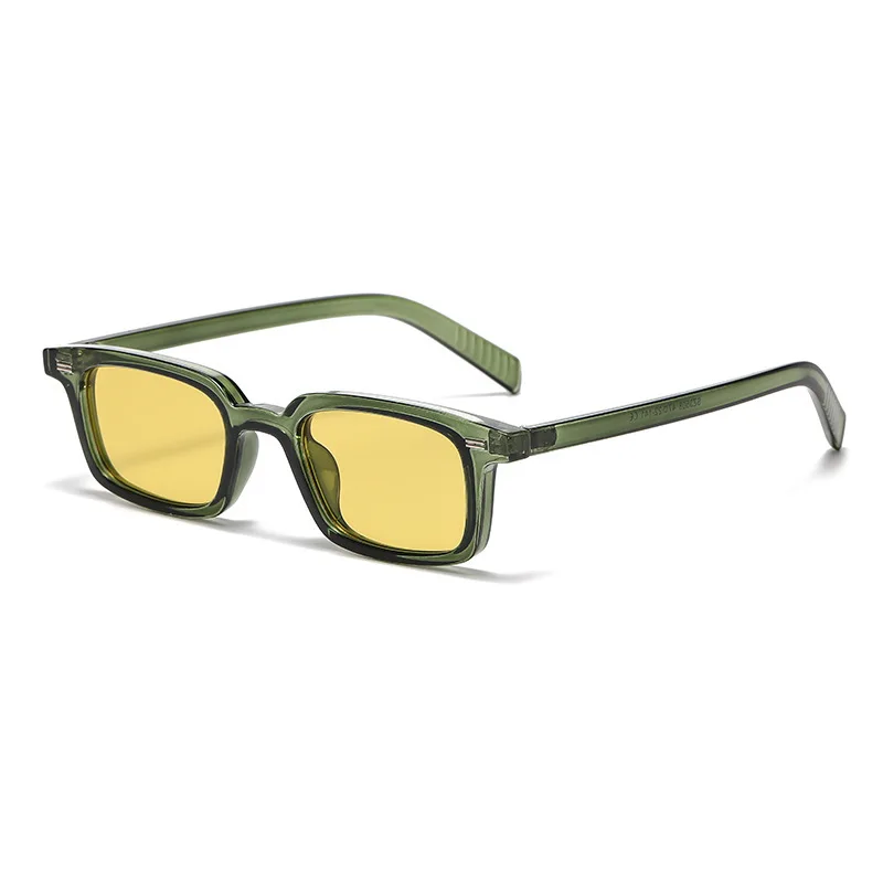 

Retro Small Square Sunglasses Women Men Rivets GREEN Shades Fashion Eyewear Luxury Sun Glasses UV400 Brand Oculus Female Gafas