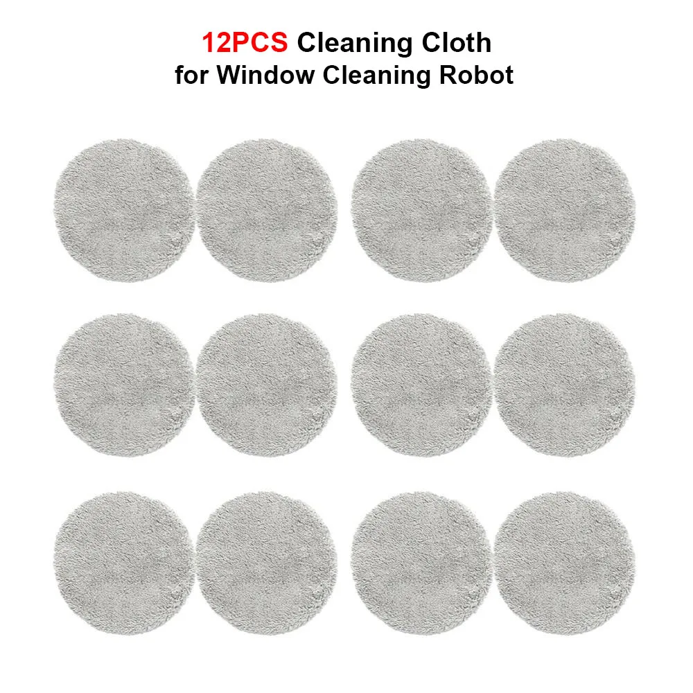 12 Pcs/6 Pairs Cleaning Cloth for Smart Window Cleaning Robot