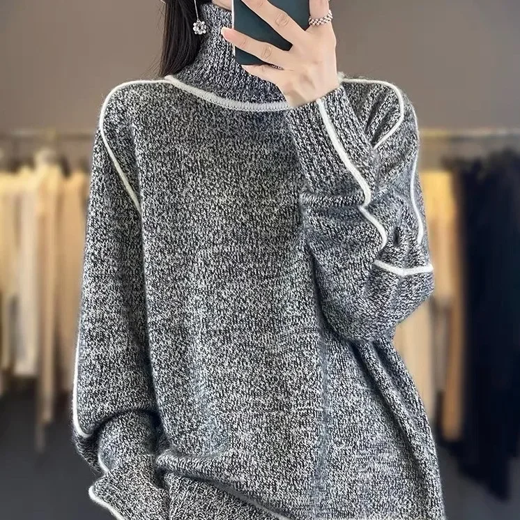 Winter New Korean Reviews Many Clothes Women's Sweater Turtleneck Pullovers Solid Women's Clothing Knitwear Long Sleeved Top