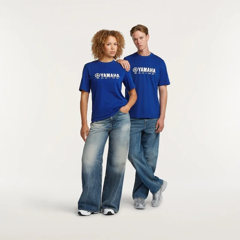 Camiseta de manga corta azul de algodón Yamaha, tendencia de moda de verano para hombres y mujeres, ropa deportiva cómoda para montar en motocicleta
