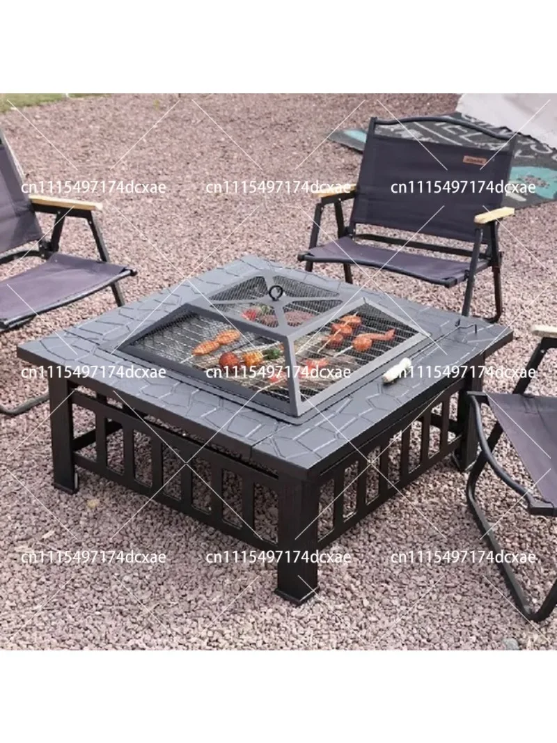 Portable Charcoal BBQ Stove Set Removable Outdoor Camping Grill for Home Courtyard Picnic