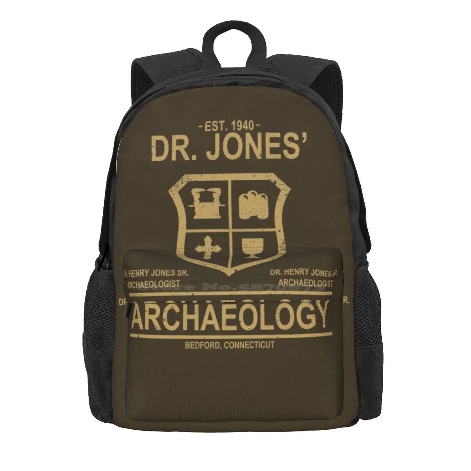 Dr. Jones' Archaeology Hot Sale Schoolbag Backpack Fashion Bags Indiana Jones Archaeology Indy Dr Jones Movies Film Pop Culture