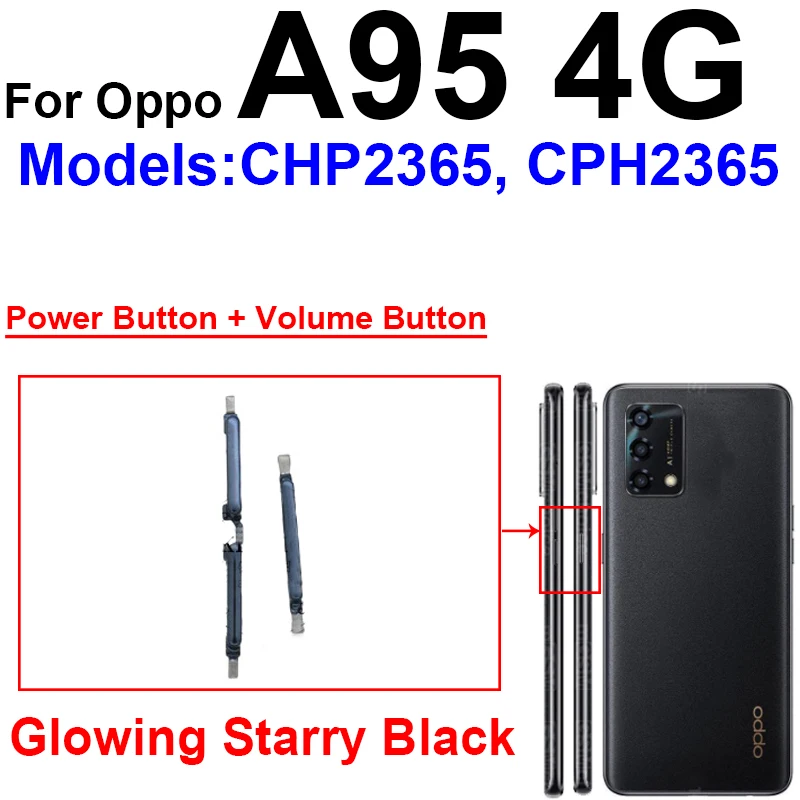 Power Volume Button For OPPO A93 A94 A95 4G 5G On OFF Power Button Up Down Volume Sound Side Keys Flex Cable Parts image 5