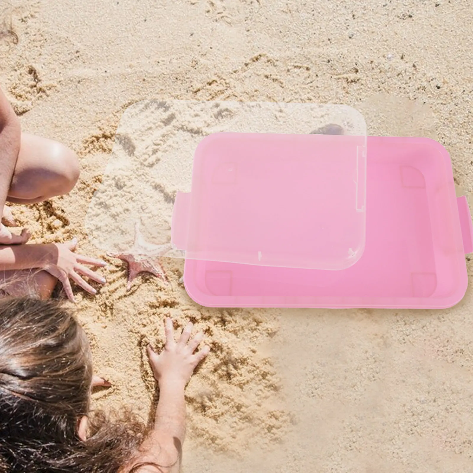 Lightweight Mold Set with Handles Plastic Sandbox for Kids Indoor Outdoor Sensory Play Creative Crafting Activity