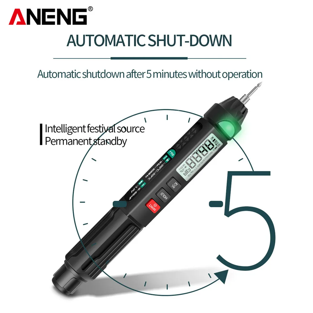 ANENG A3007 6000 Counts Digital Professional Multimeter Pen AC/DC Voltage Meter Zero Fire Detector Capacitance Diode Ohm Tester - Image 3