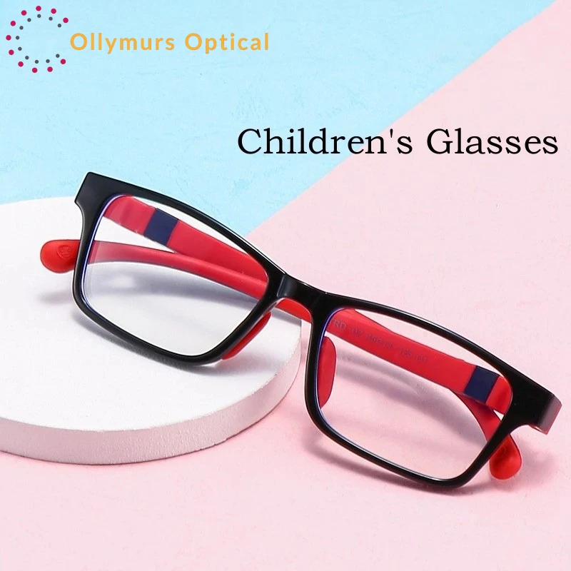 

OLLYMURS Ultra-light Comfortable Flexible Children's Eyewear Retro Square TR90 Optical Prescription Glasses Frame Boy And Girl