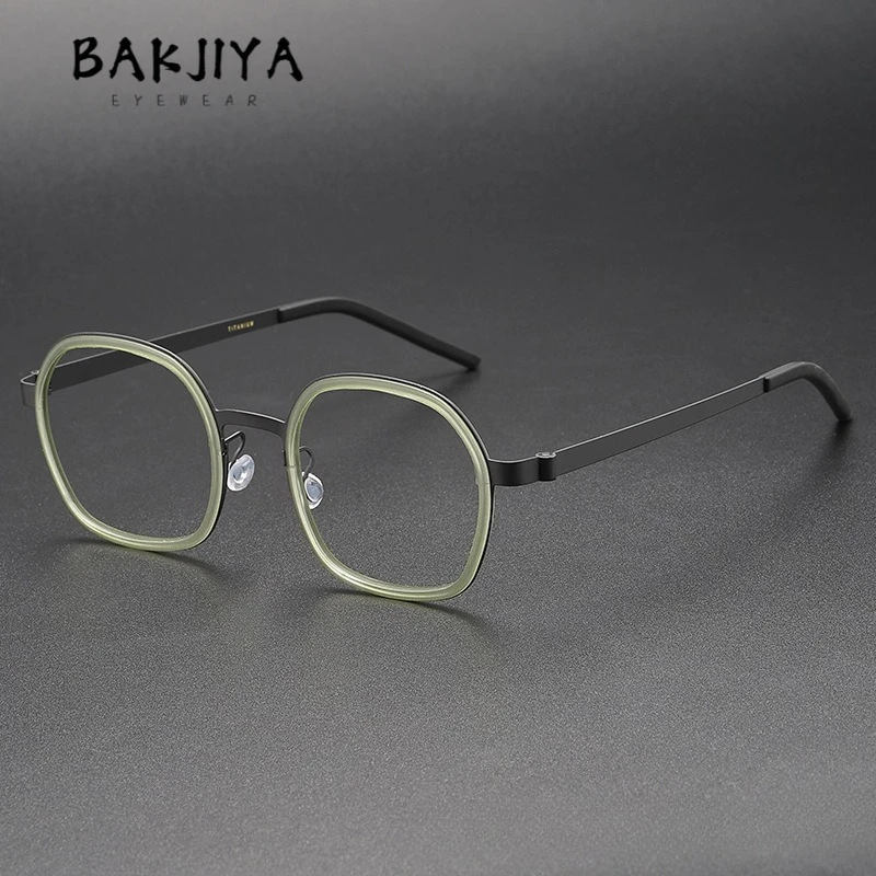 

Vintage Oval Screwless Pure Titanium Eyeglasses Frames Men 2025 Denmark Brand Designer Ultra-Light Prescription Glasses Frames