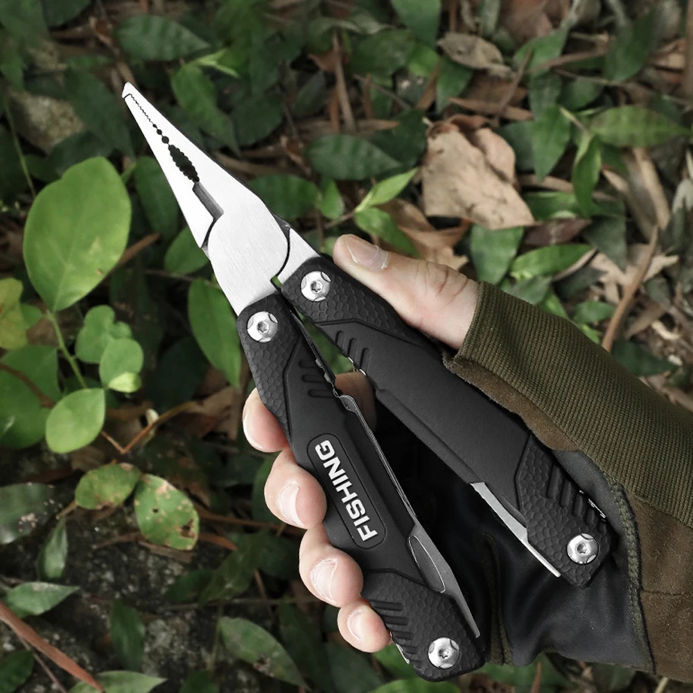 Multitool Fishing Plier Wire Cutter Outdoor EDC Manual Tool Multifunctional Clamp Camping Folding Pocket Knife Cutting Pliers