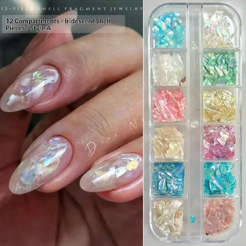 New Nail Art Aurora Shell Nails Charms 3D Irregular Slice Shell Stone Sequins Nail Art Decoration Manicure Accessory