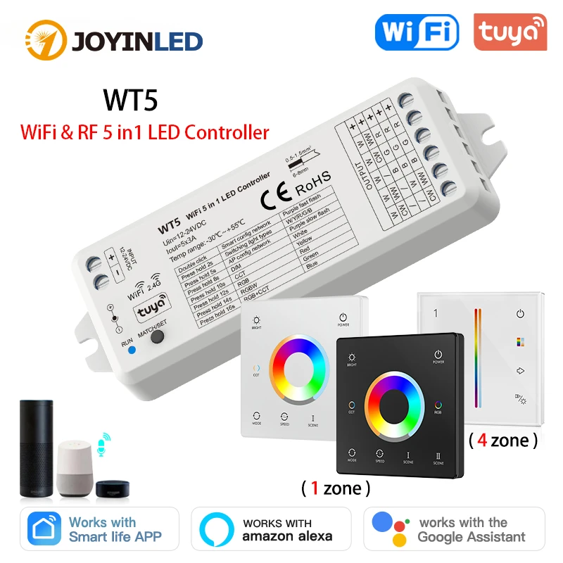 1Pcs Wireless RGB Controller Dimmer Controller with Intelligent APP Control-USB/DC 12V 24V-Customize Your Lighting Experience