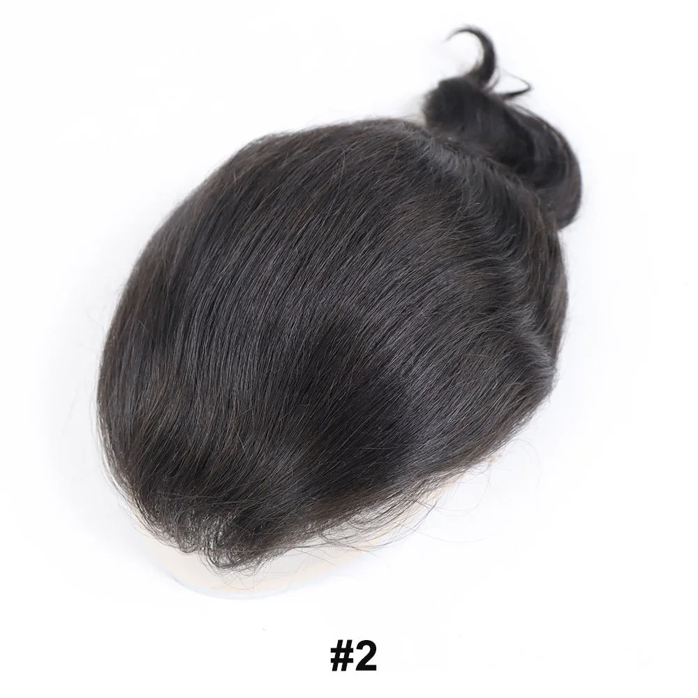 Grey Men's Human Hair Toupee, Wavy Mono Lace Front Wig
