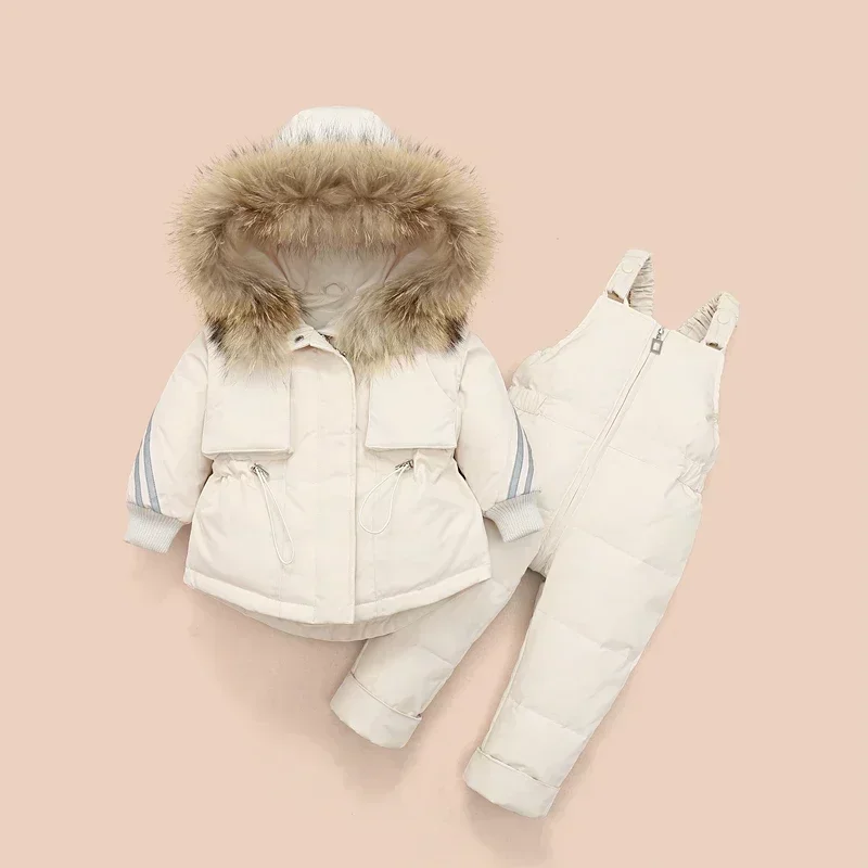 Winter Children Clothing Sets Snow suit Jackets + Jumpsuit 2pcs Set Baby Boy Girls Duck Down Coats Toddler Girl Winter Clothes