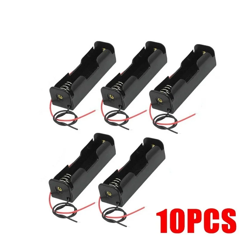 10 Stück 18650 Batteriegehäuse, Halter für 3,6 V-4,2 V Powerbank, Kunststoff-Aufbewahrungsbox mit Anschlusskabel, 1 x 18650 Batteriebehälterhalter