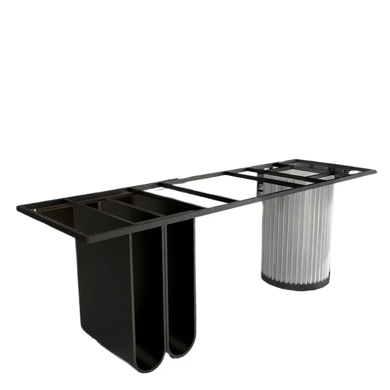 

Rock slab tea table stand marble table foot wooden board support leg table leg metal foot