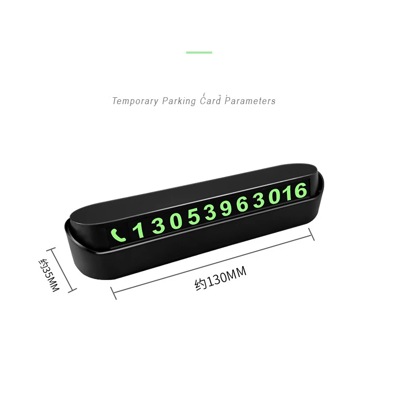 Car Accessories Mini Portable Telephone Number Plate with Switch Phone Number Business Card Temporary Parking Card Plate