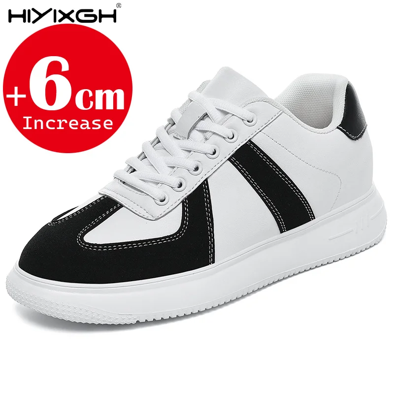 Retro inner height increasing men's casual sports shoes multifunctional 6 cm height increasing training shoes large size 34-46