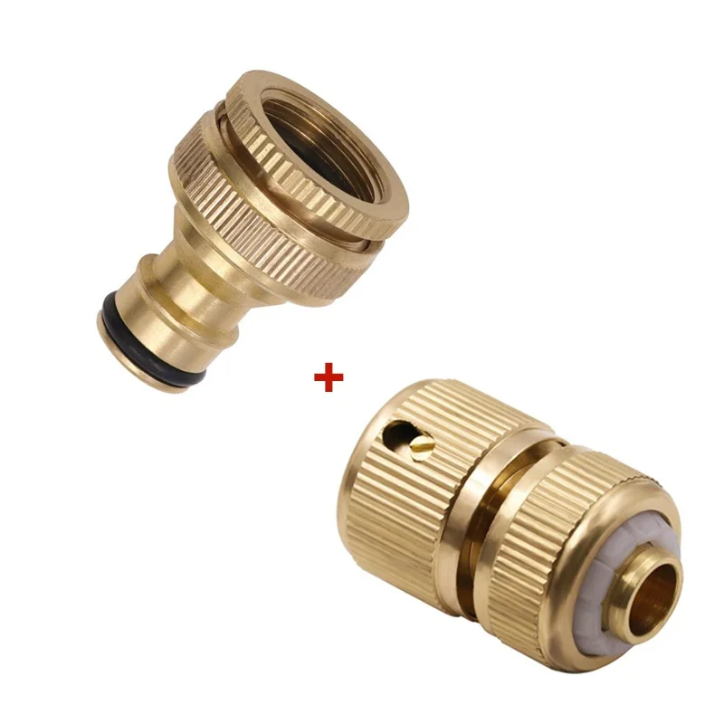 

Garden Hose Quick Connect Brass Female Water Hose Connector 1/2 Inch 3/4 Inch Dual Use Garden Hose Faucet Fitting