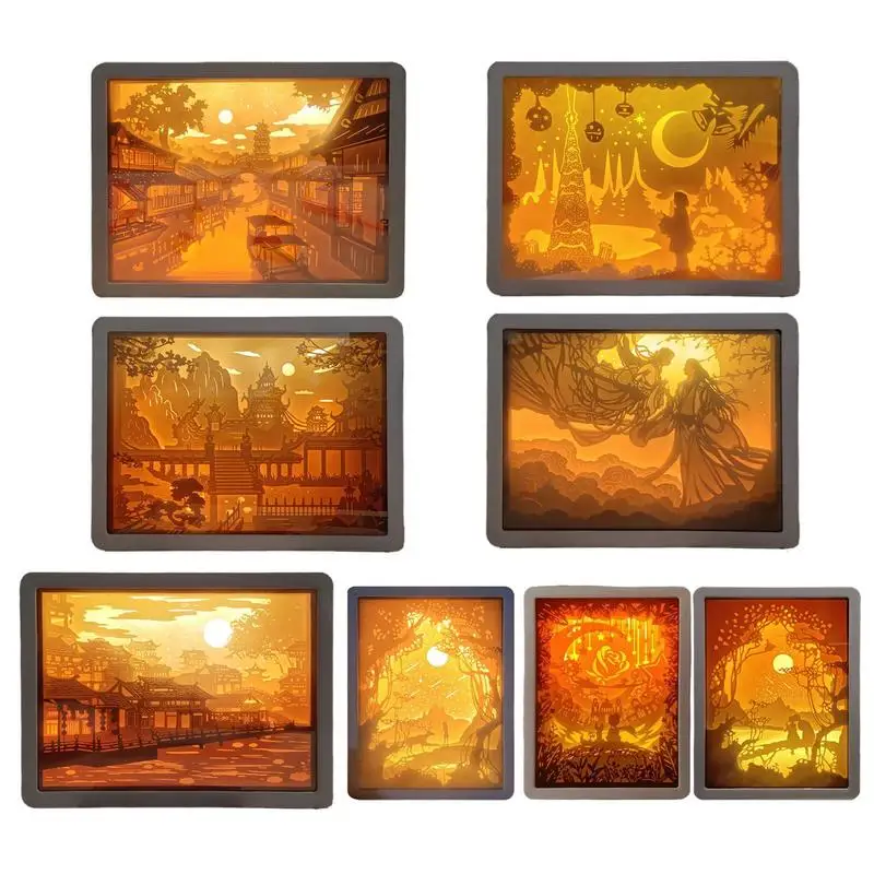 

3D зеркальная лампа с резьбой по бумаге 2 в 1, креативный зеркальный светодиодный ночник, USB-разъем, декор для спальни, идеальная новинка, светильник для настроения, подарок