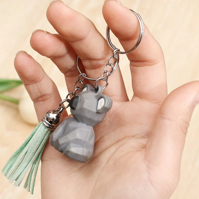 DIY Alloy Key Chain Split Ring Keyring Include Hanging Chains Pattern Key Ring Lightweight Keychain Key Doll Pendant Accessories