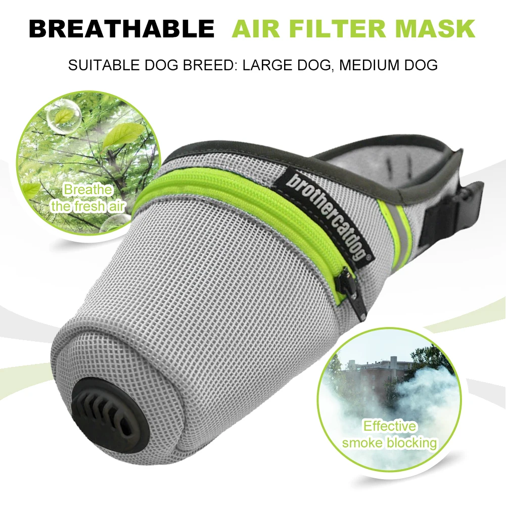 Dog Mask Dog Air Filter Mask Reusable Dog Gas Face Mask Adjustable Dog Respirator Mask for Pet Indoor Outdoor Protection