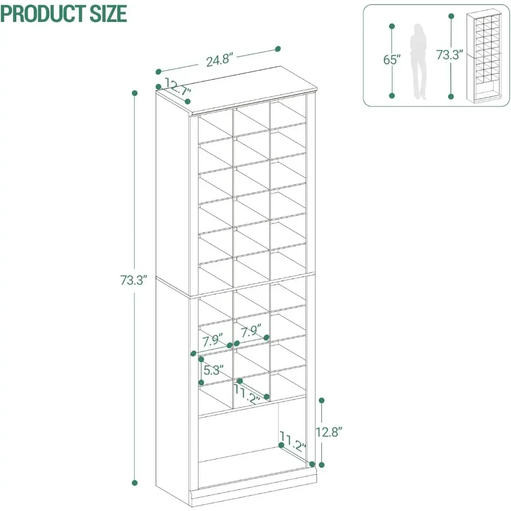 11-Tier Shoe Storage Cabinet, Free Standing Closet Organizers and Storage with 31 Open Cubbie, Space Saving Shoe Rack