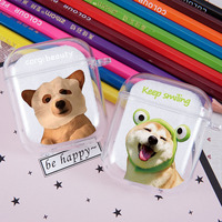 Funny Corgi Dog Clear Earphone Case for Airpods 4th 3rd Pro 3 2 Transparent Cover for Airpod 2 3 Protective Accessorie Shell Bag