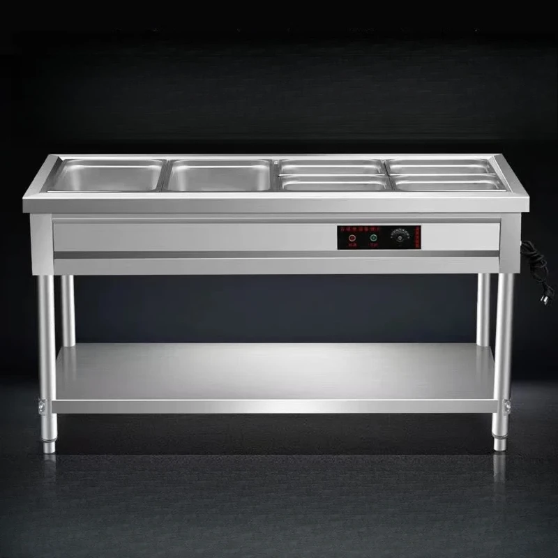 Stainless steel fast food insulation table commercial can be added to prevent dry burning canteen insulation soup pool cooking