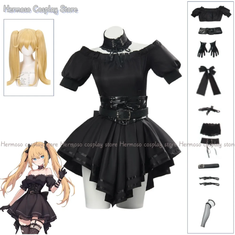 

Fantasia Grok Ani Cosplay Gothic Dress Wig Clothing AI Girlfriend Disfraz Costume Women Fantasy Halloween Carnival Party Clothes