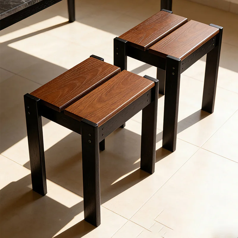 Simple Bamboo Stool Household Stackable Living Room Dining Table Stool Home Small Stool Shoe Changing Stool Square Seat Stool