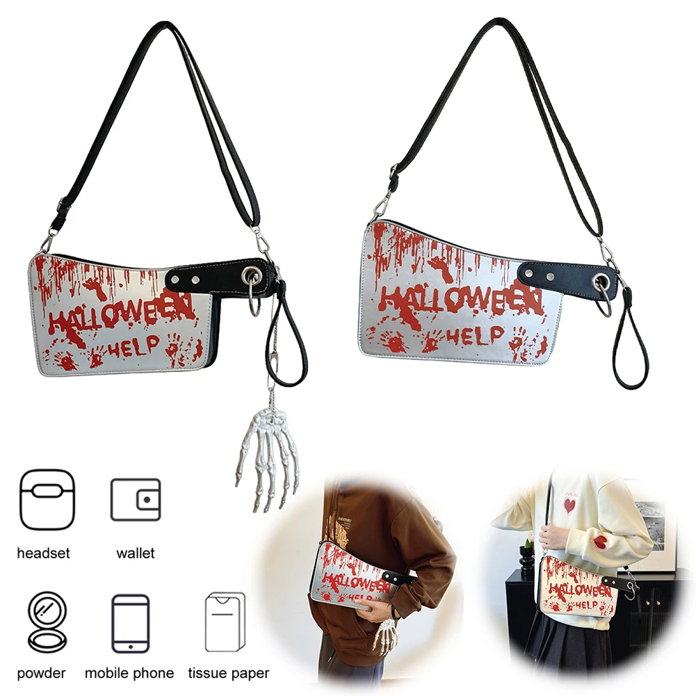 

Halloween Clutch Purse Knife Shaped PU Leather Crossbody Bag Adjustable Strap Handbag Clutch Bag for Halloween Outdoor