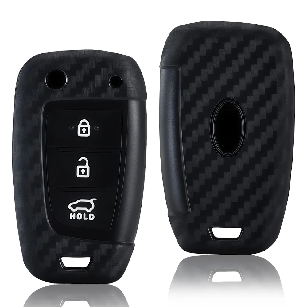 Para Hyundai Accent Venue Elantra Genesis Ix35 I30 Sonata Tucson Verna 2018 2019 mando a distancia de silicona Fob Ring funda 3 botones