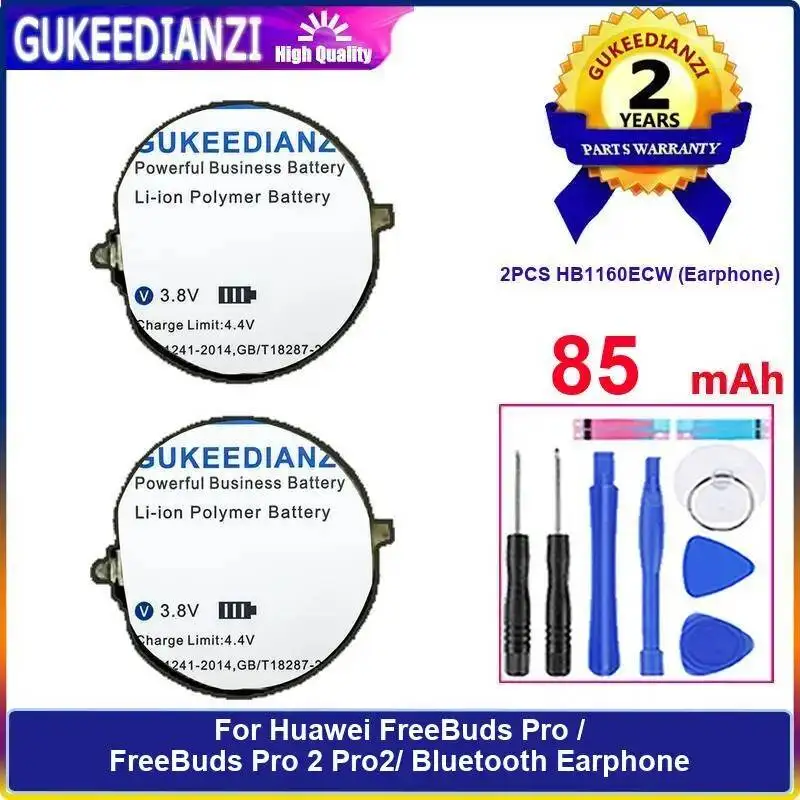 

Аккумулятор для наушников 85 мАч для Huawei Freebuds Pro, Freebuds Pro 2, Pro2, Bluetooth-наушники, 2 шт., HB1160ECW