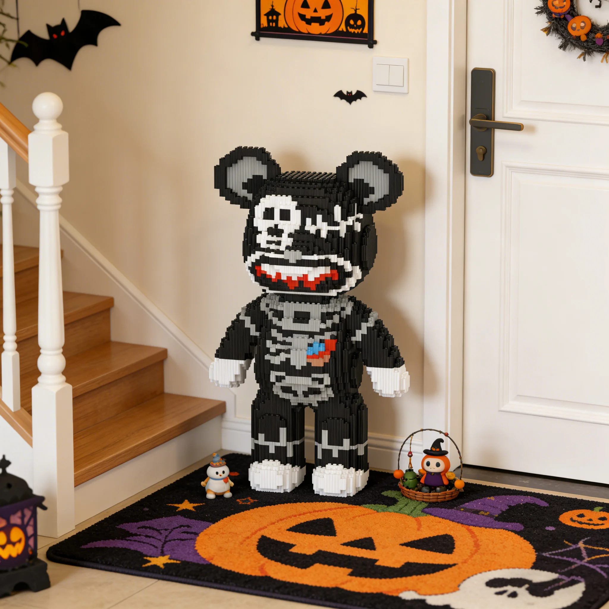Super Large Halloween Series Skull Bear Violent Bear Building Blocks Toys Art Ornament Puzzle Assembly Toy Halloween Gift Blocks