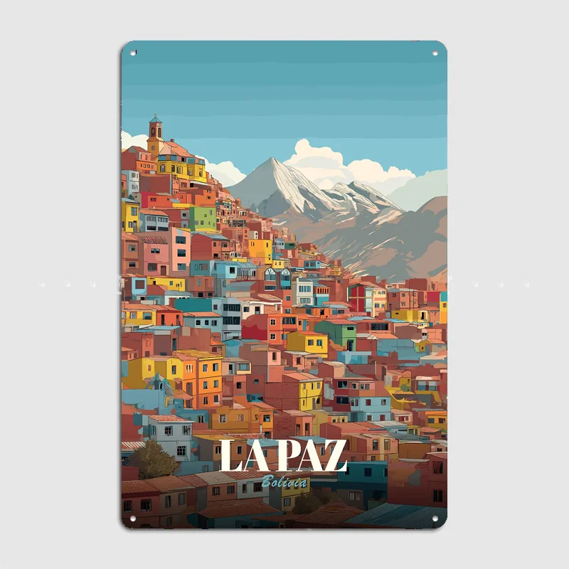 La Paz Bolivia City Scenery Poster Metal Sign Room Decor Life Wall Custom Bedroom Indoor Home Wall Decor Posters Room Decoration
