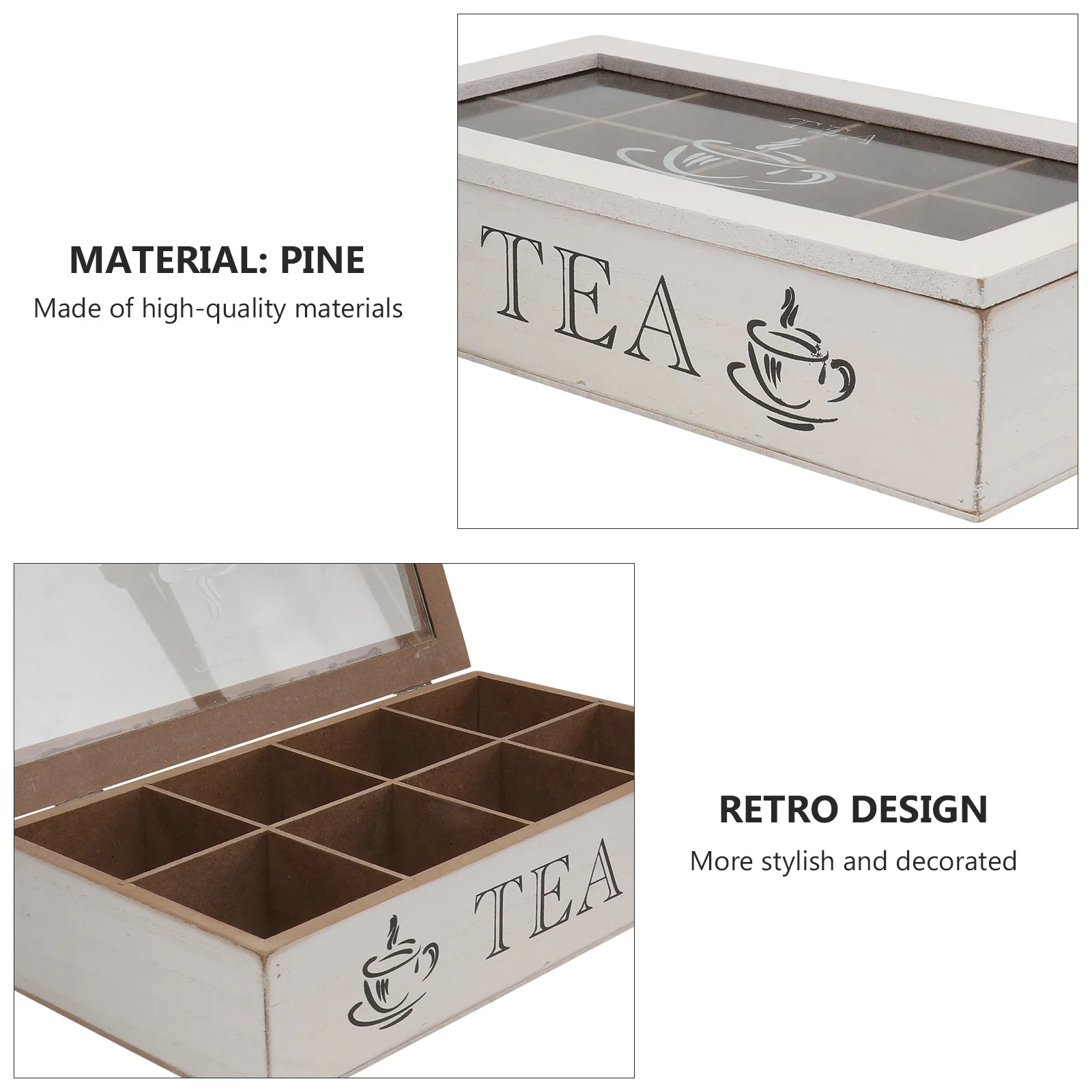 Solid Wood Storage Box Retro Decorative Design Desktop Storage Container Multi-Function Jewelry Holder Home Supply