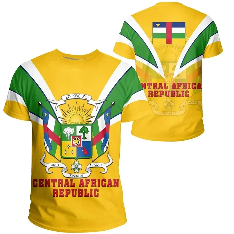 Central African Republic Flag Graphic T Shirts National Emblem T Shirt For Men Clothes Sports Jersey Kid Tee Boy Tshirt Male Top